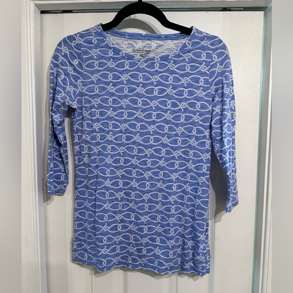Vineyard Vines Women's Blue Nautical Rope Shirt - Picture 1 of 4